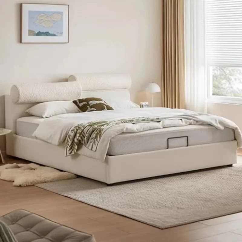 Aesthetic Simple King Bed Girls Wood Floor Master Double Bed Modern Unique Comferter Camas Matrimonial Bedroom Furniture
