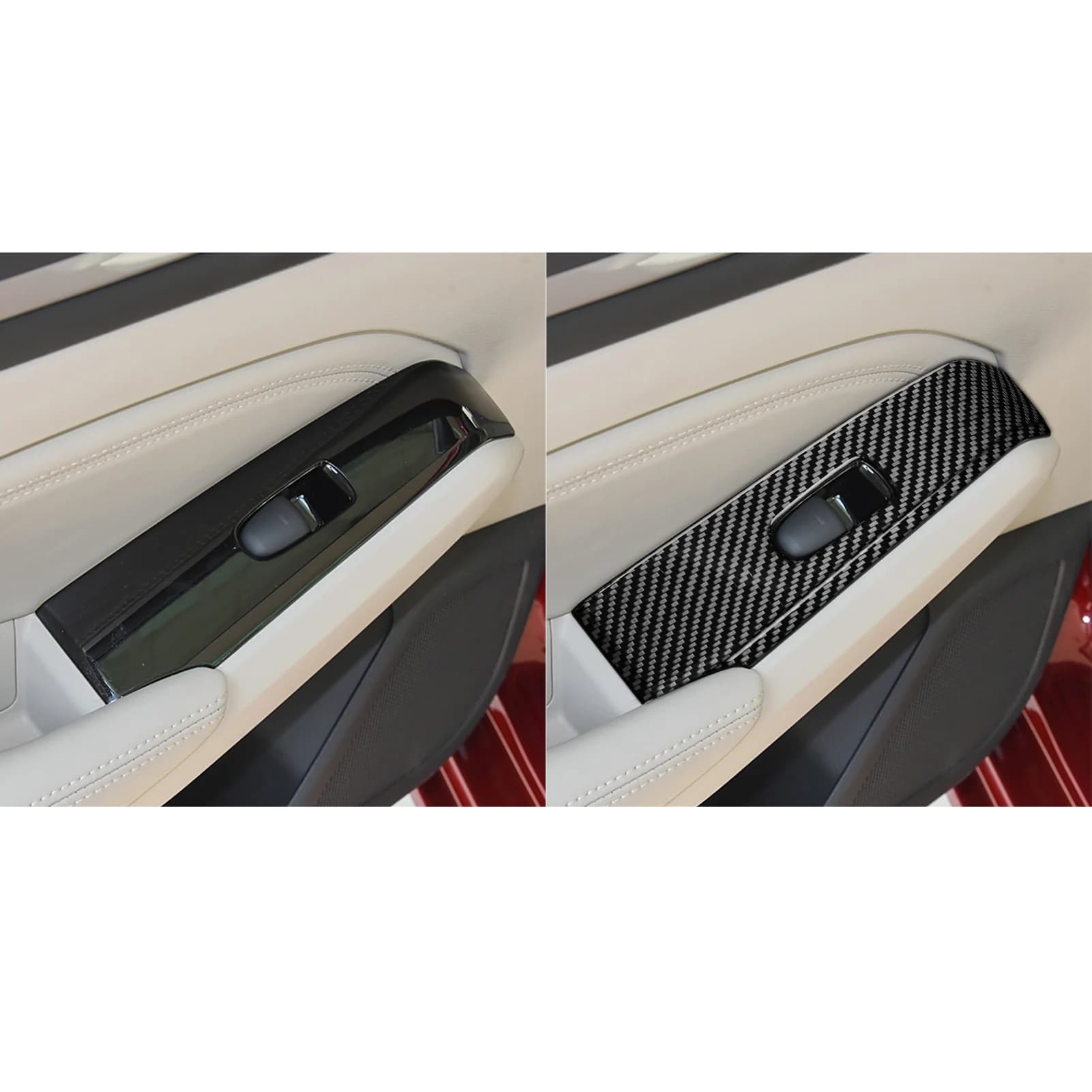 For Nissan Teana Altima2019+ Carbon Fiber Window Switch Panel Cover Trim, Front Rear 4-Door 8-Piece Full Set Interior Accessorie