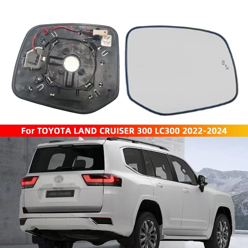 For TOYOTA LAND CRUISER 300 LC300 2022-2024 Auto Door Side Heated Convex Car Mirror Glass Original factory lamp With Blind Spot