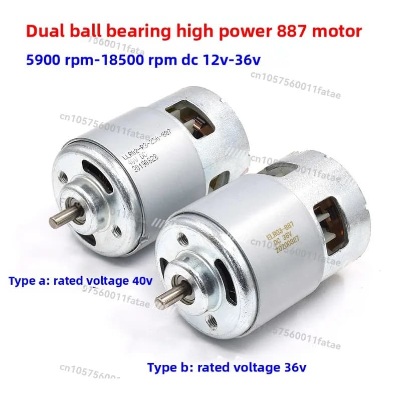 High Power RS-887 Motor 36V 40V DC High Torque Brush Cutter Electric Tool Chainsaw Motor