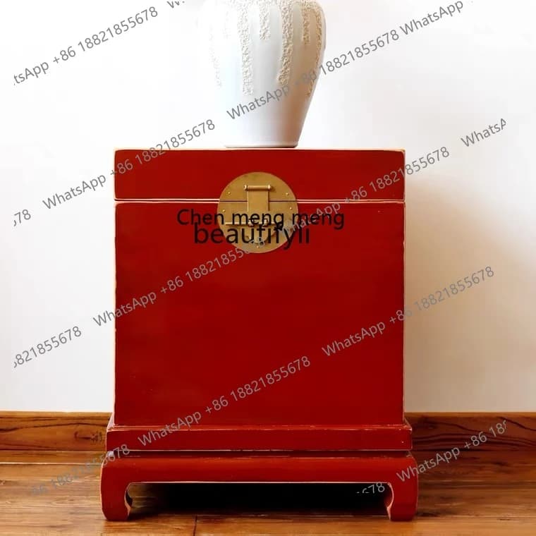 New Chinese solid wood bedside table antique and old side few new classical telephone cabinet
