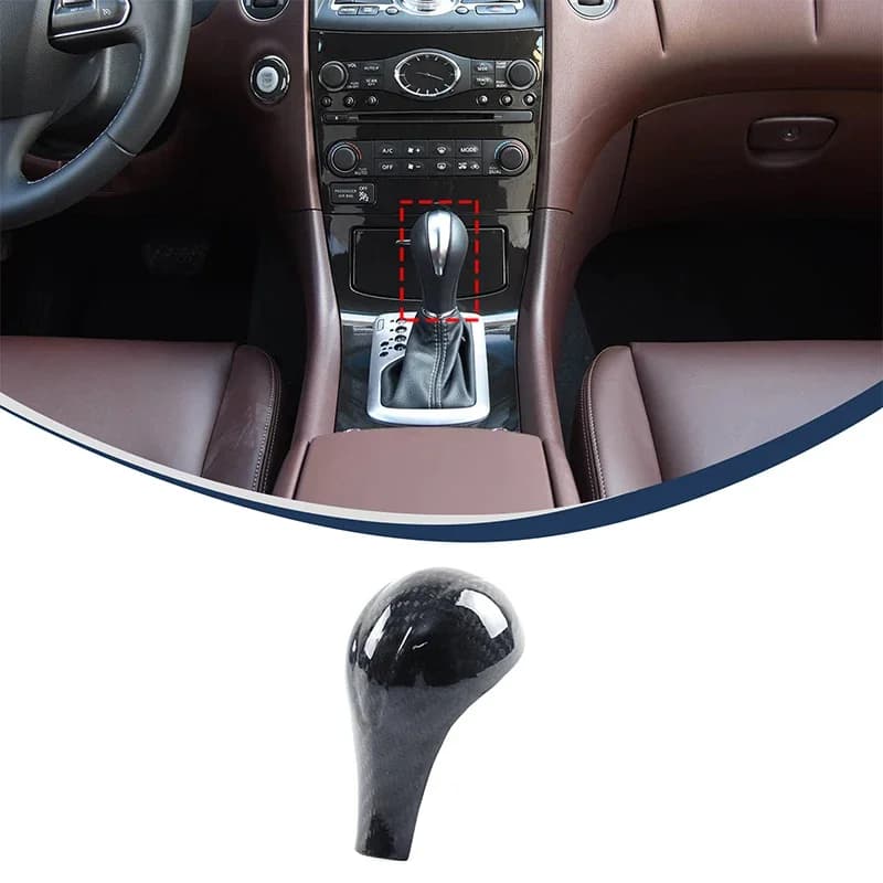 For Infiniti G25 G35 G37 Q40 FX35 FX37 FX50 QX50 QX70 QX56 QX80 EX35 EX37 Real Carbon Fiber Car Gear Head Protective Trim Cover