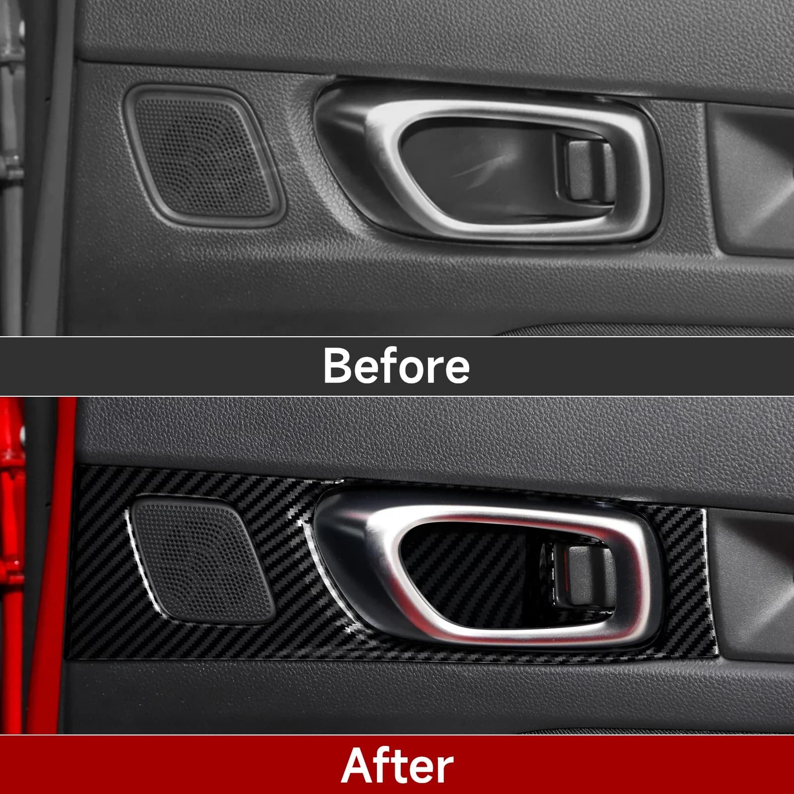 Carbon Fiber ABS Trim Sticker For Honda Civic 11th Gen  Interior Accessories, Car Inner Door Bowl Cover Panel