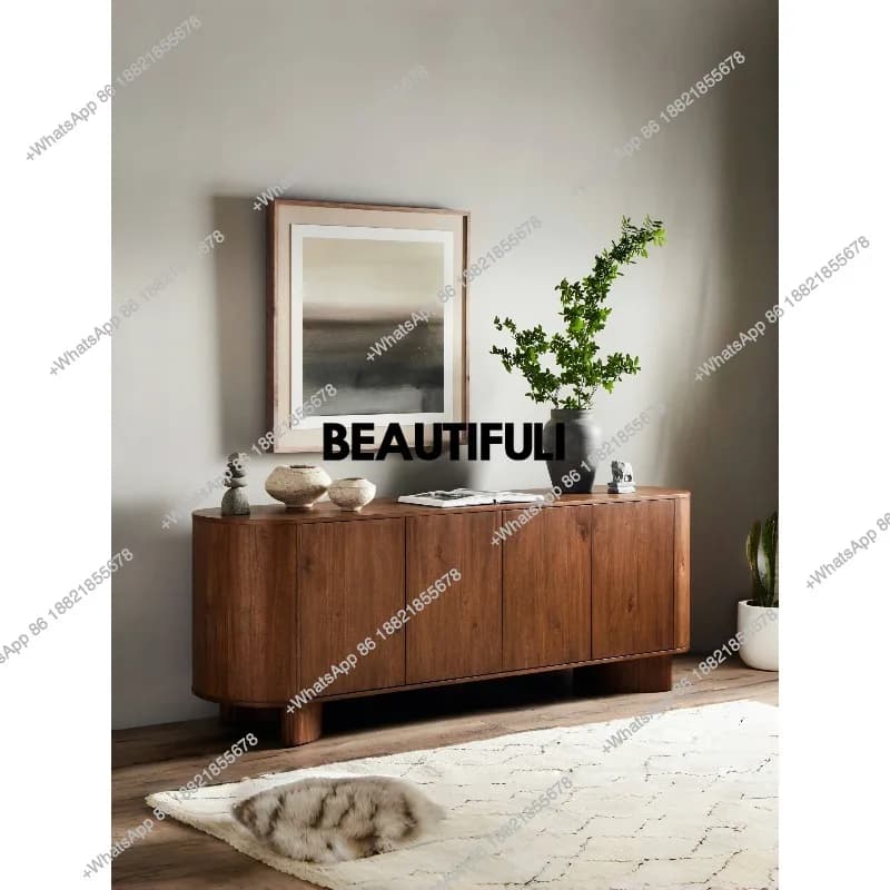 Solid wood dining side cabinet French retro living room home storage cabinet storage bedroom decorative cabinet