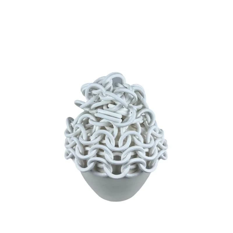 Retro nostalgic wabi-sabi wind new Chinese creative ceramic chain vase, hotel fruit plate decoration, vase