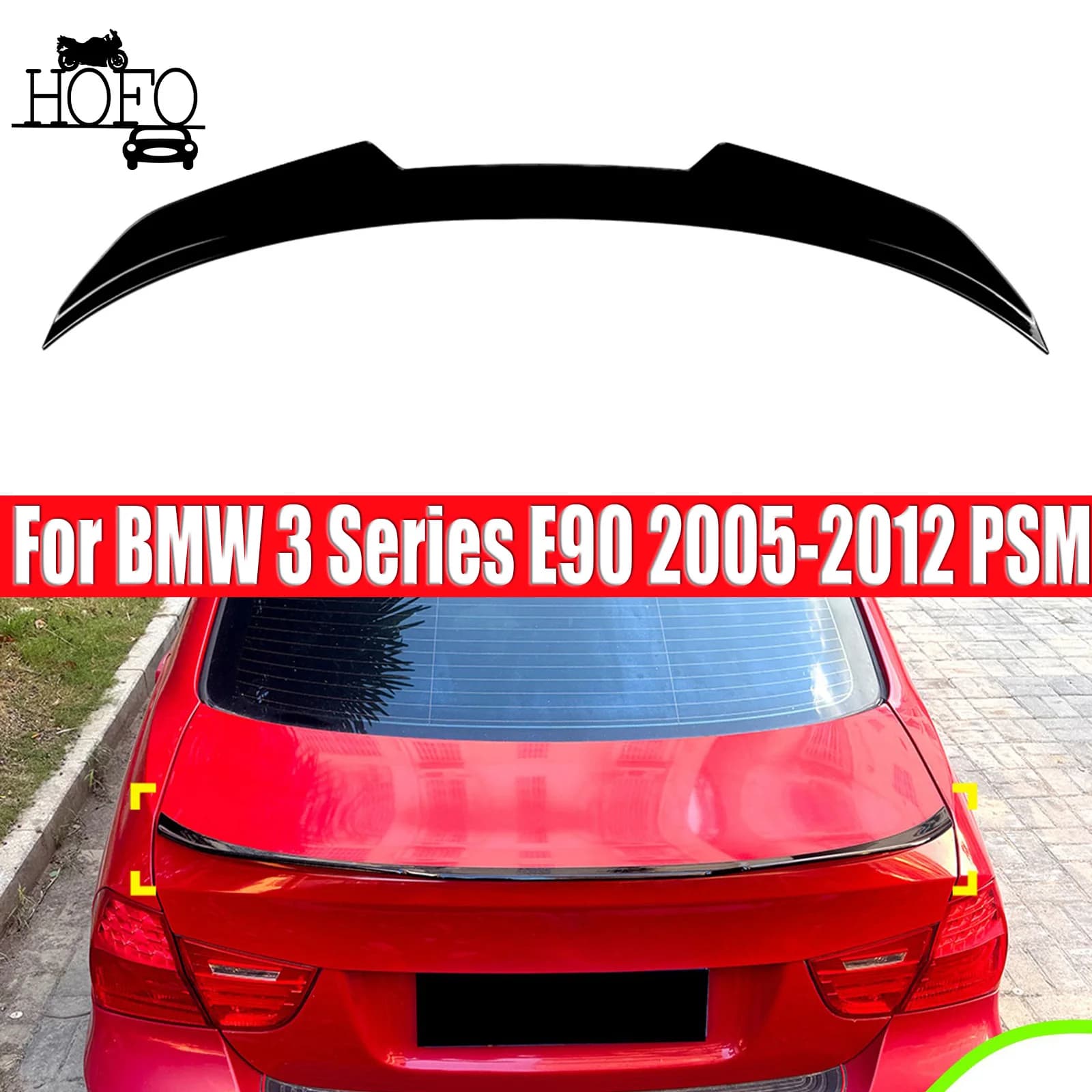 Rear Trunk Spoiler Wing For BMW 3 Series E90 2005-2012 PSM Rear Trunk Tail Wing Splitter Body Kit