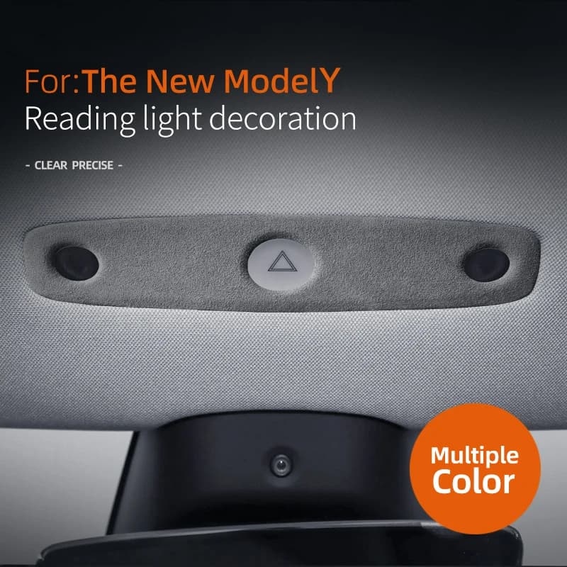 For Tesla Model Y Launch Juniper 2025,   Super Suede Front Reading Light Panel Decorative Cover Car Accessories