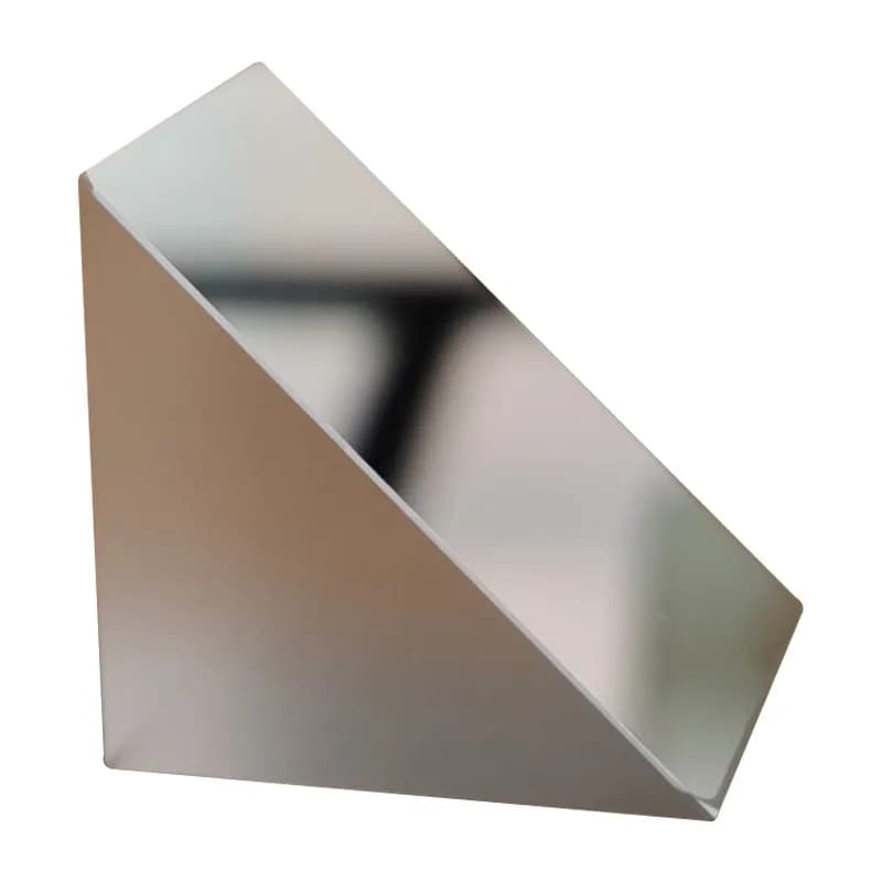 Right angle isosceles total internal reflection prism 40mm50mm with aluminum coated bevel