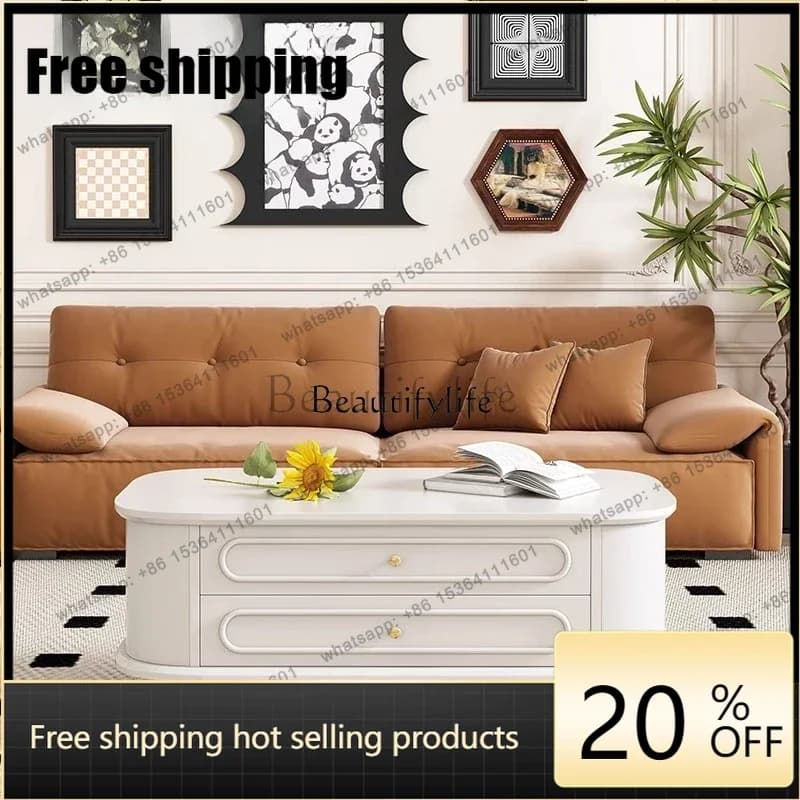 French solid wood coffee table medieval light luxury tea table living room drawer tea table Factory Direct