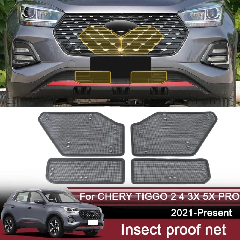 Car Insect Proof Net For CHERY Tiggo 2 4 3X 5X PRO 2021-2025 Water Tank Cover Racing Grid Protective Net Condenser Accessories