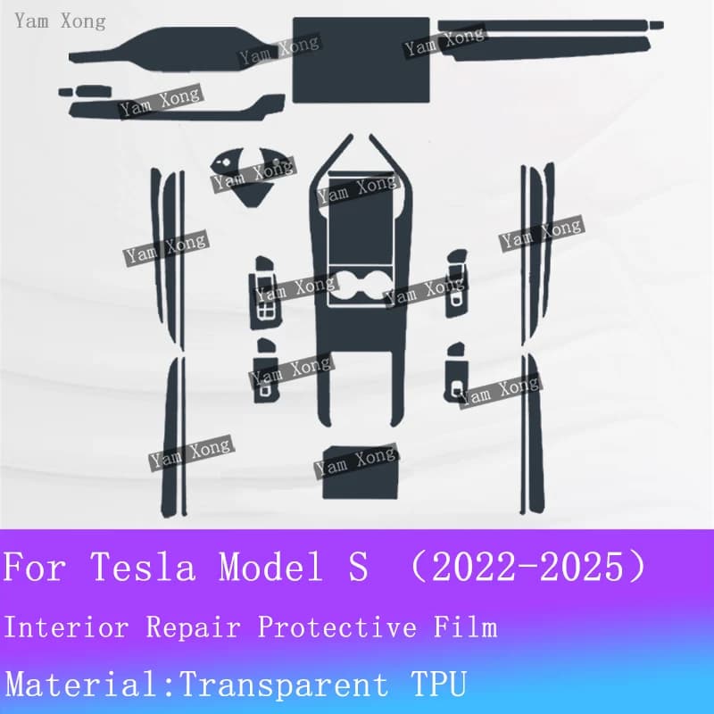 Car interior Film suit For Tesla Model S GPS Navigation screen Protection Cover Sticker Gear Panel Transparent Anti-scratch Film