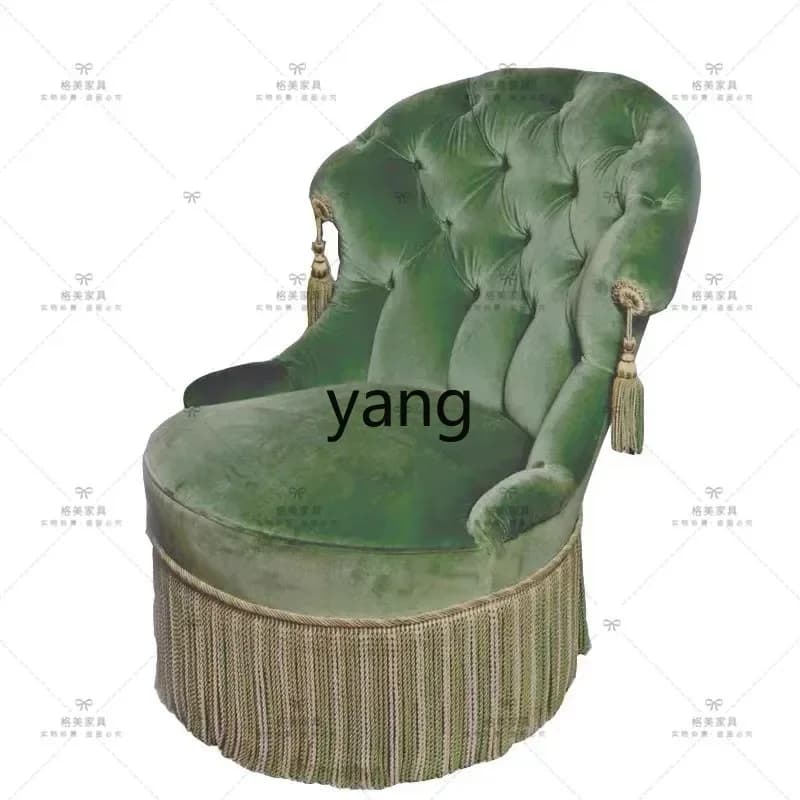 LTT living room bedroom emerald green single sofa velvet