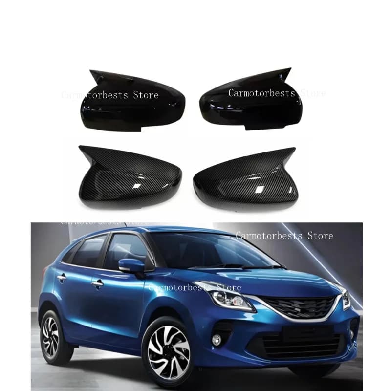 Car  Rearview Side Mirror Cover Fit For  Suzuki Baleno WB 2023 2024 2025  Wing Cap Rear View Case Trim Carbon Fiber