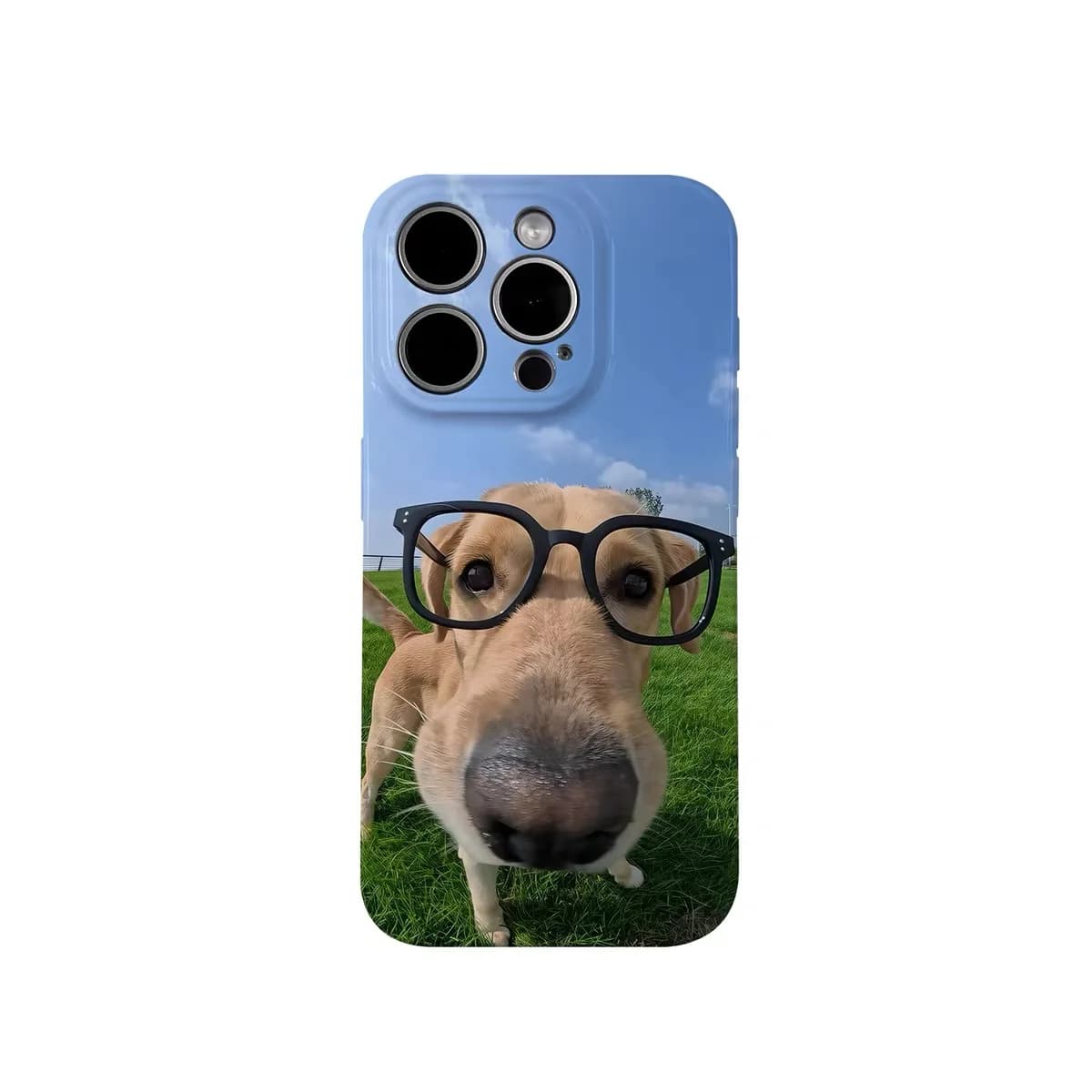 Cartoon Funny Glasses Puppy Phone Case for IPHONE 17 Air 16E 15 PROMAX 14 Plus 13 12 MINI 11 PRO 16Plus XR Acrylic Phone Cover