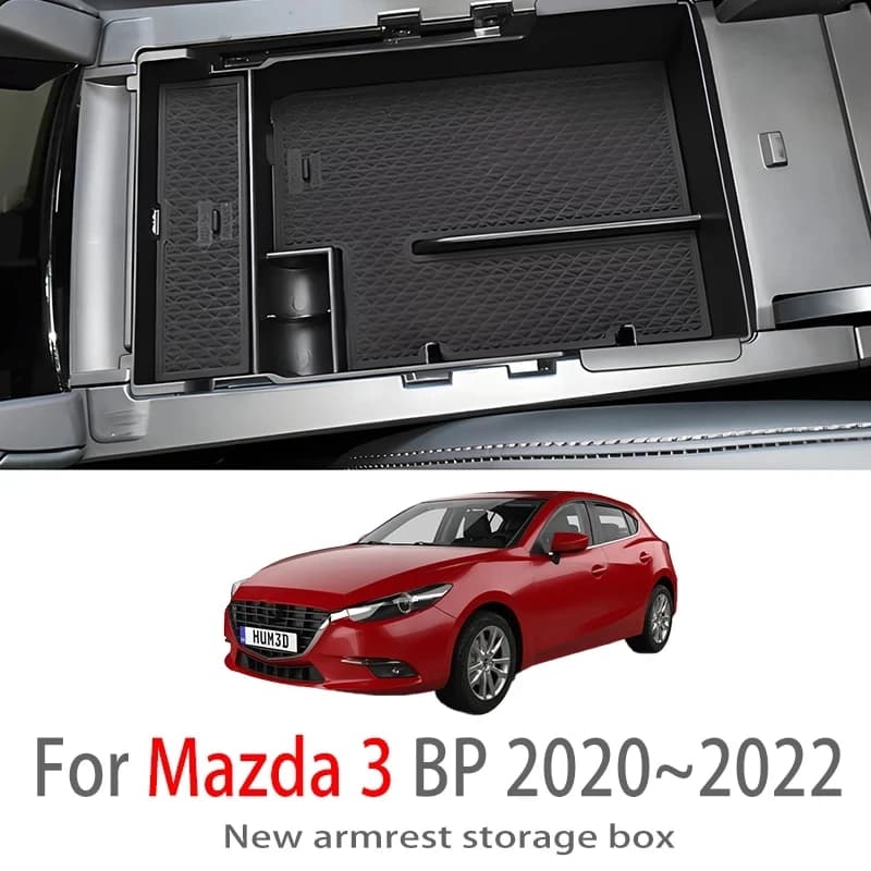 Car Accessories For Mazda 3 BP 2020~2022 2021 Center Console Interior Armrest Storage Box Multifunctional Storage Auto Parts