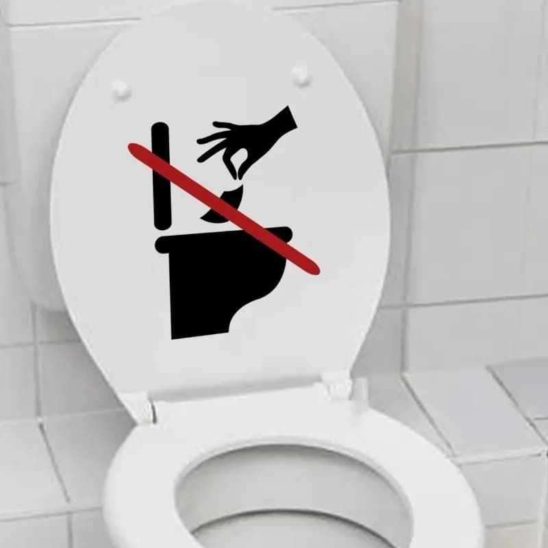 Warning Signs Toilet Stickers Prohibition of Paper Towels in The Toilet Bathroom Toilet Decoration Self-adhesive Wall Stickers