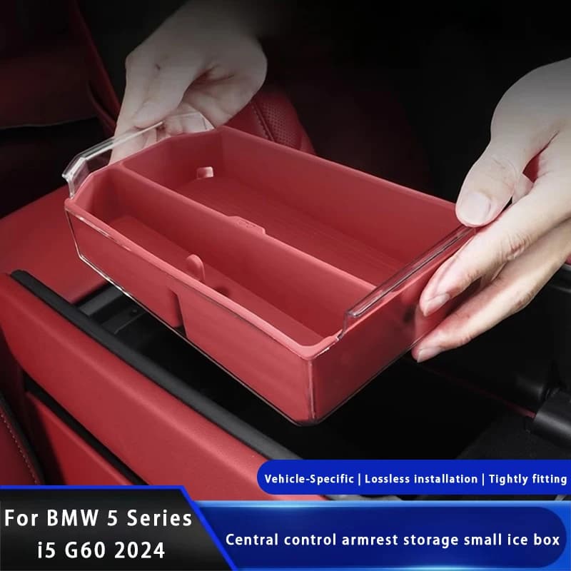 For BMW 5 Series i5 G60 2024 Centre Console Armrest Storage Box Silicone Armrest Storage Box Organizer Tray Interior Accessories