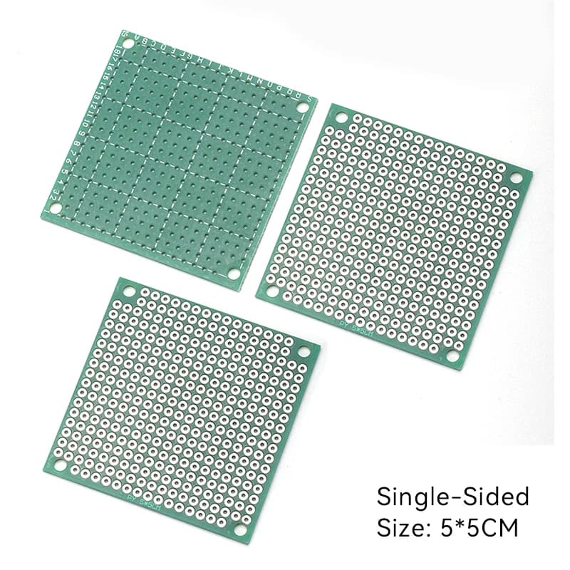 2pcs Universal Single-Sided PCB Board 5*5cm 2.54mm Pitch Standard Size for Electronics DIY Projects