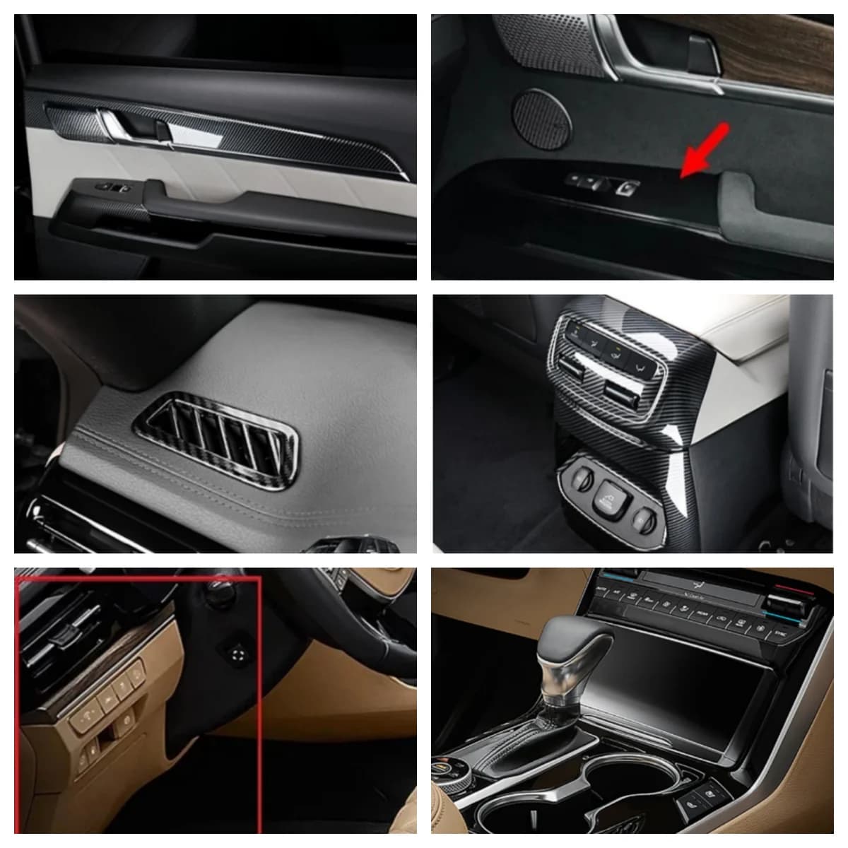 Suitable for Kia Mohave BorregoHM2 2020-2022 Inner handle/glass switch/gear frame/outlet automotive interior accessories