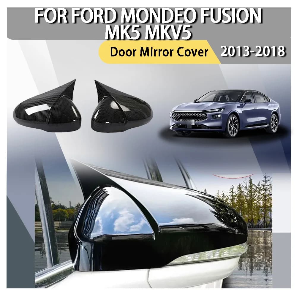 Door Mirror Cover For Ford Mondeo Fusion MK5 MKV5 2013 2014 2015 2016 2017 2018 Rearview Side Mirror Cover Carbon Fiber