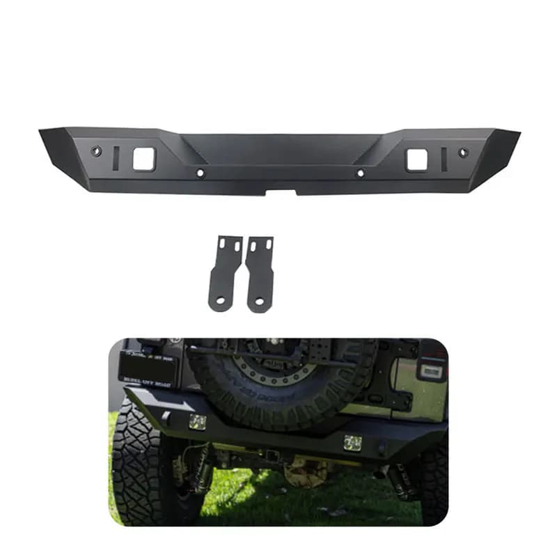 For Sport 2/4 Doors Steel Textured Black Full Width Off-road Rear Bumper For Jeep Wrangler JK JL 2007-2018+