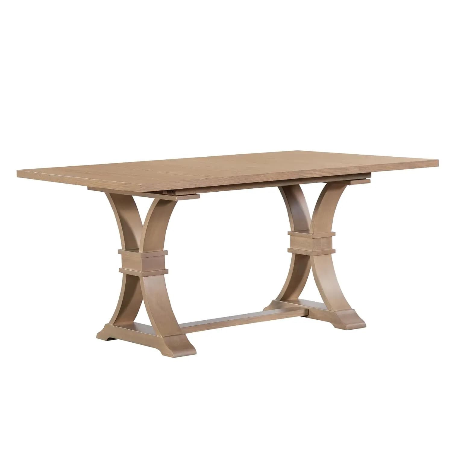 Lilia Extendable Dining Table Set for 6, Expandable Kitchen Table and Dining Chairs Set of 6, Solid Wood Dining Room Table Set