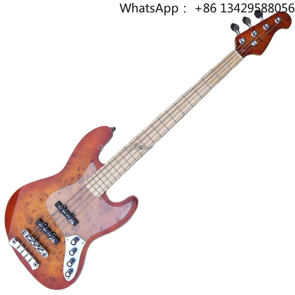 Flyoung 4 Strings Electric Bass Guitar Factory High QUality Guitars Burl Maple Veneer