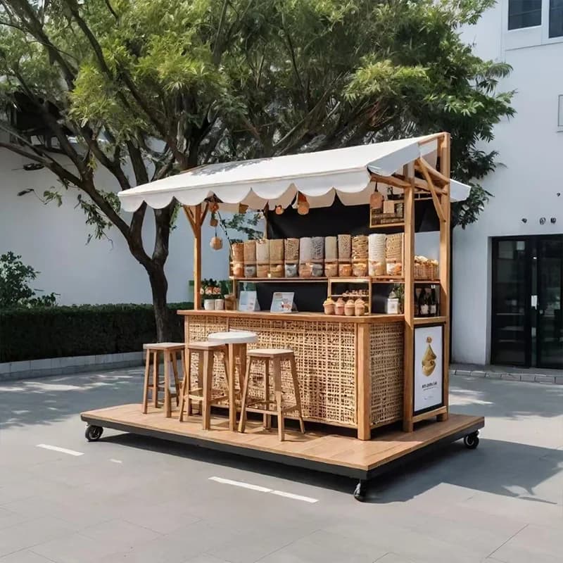 Rattan sales truck Creative atmosphere Food stall Commercial scenic spot Display car