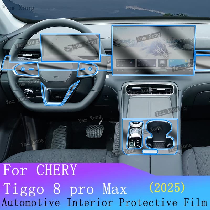 For CHERY Tiggo 8 pro Max 2025 Car Panel Film Gear Pane Dashboard Protective Sticker Navigation Screen Anti-Scratch Film Cover