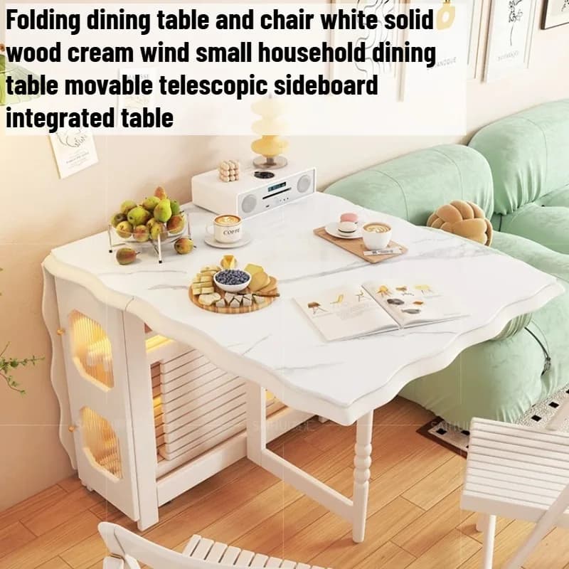 Modern Square Dining Table Folding Side Living Room Food Dining Table Coffee Chair Tavolo Pieghevole Space Saving Furniture