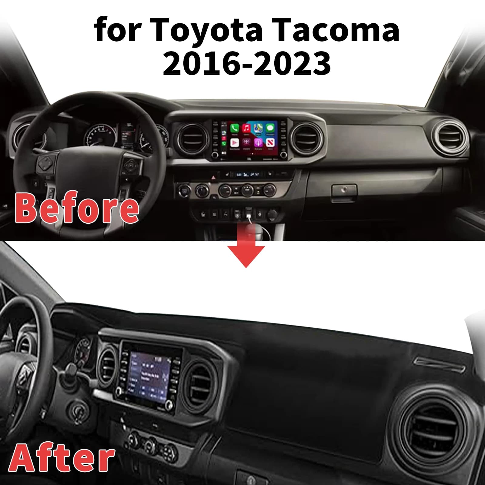 for Toyota Tacoma 2016 2017-2023 Dashboard Cover Sun Shade Protector Dashmat Anti-Glare UV Block Carpet Mat Automotive Dash Mat