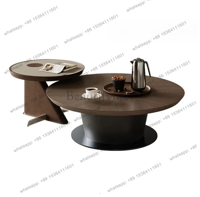 Wabi  round rock slab coffee table living room home minimalist tea table combination modern simple small apartment coffee table