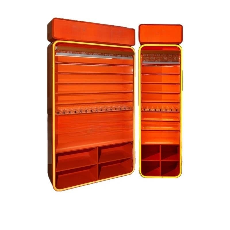 Wooden vertical display racks, floor-to-ceiling supermarket display racks, multi-layer display cabinets