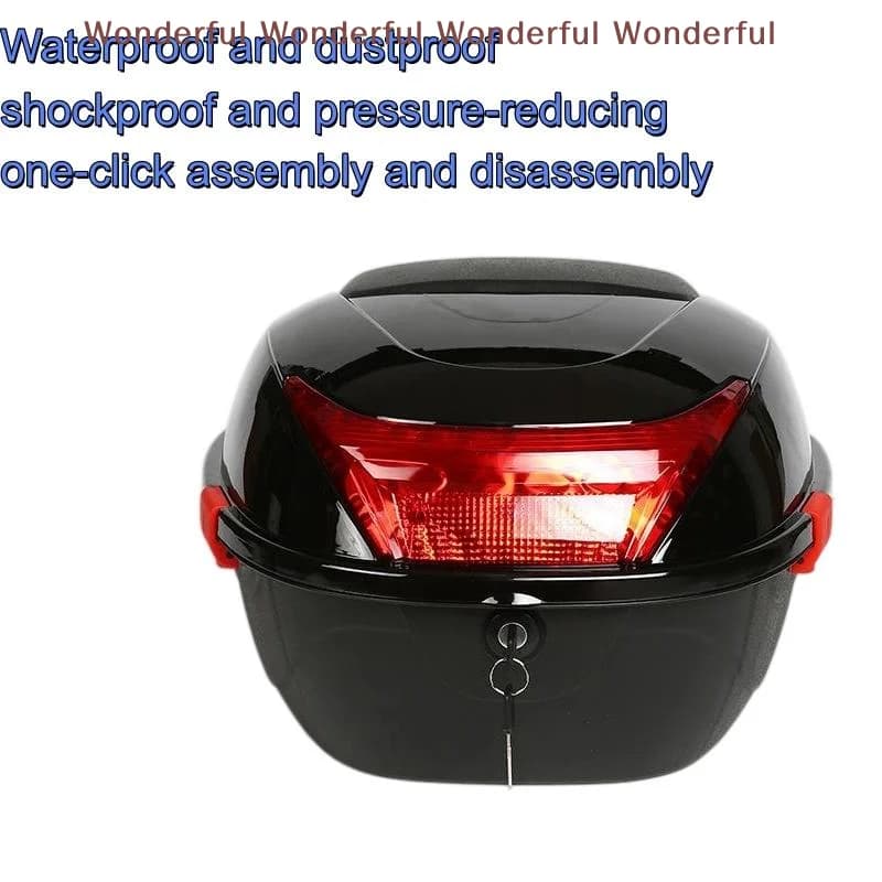 38L Waterproof Universal Motorcycle Trunk Box Large Storage Compartment for Motorbike Scooter Trip Riding Supplies