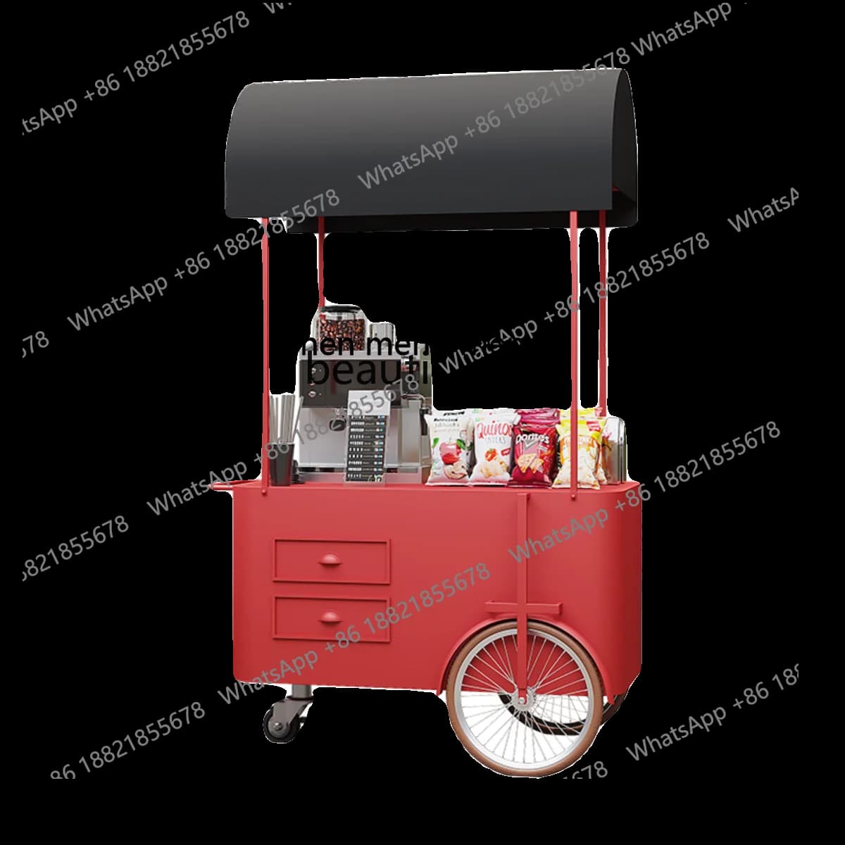 cc182Commercial grocery store sales car, wrought iron mobile stall trolley, outdoor scenic spot stall car