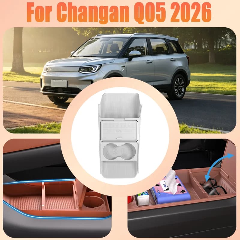 For Changan Q05 2026 Center Console Storage Box, Sunglasses Organizer Tray, Interior Car Accessory car decorations