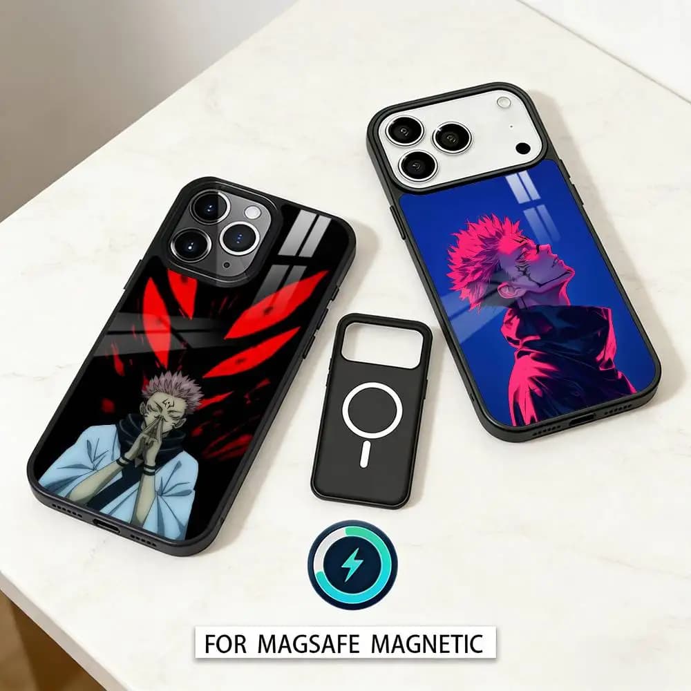 J-Jujutsu K-Kaisen Gojo Sukuna Phone Case For iPhone17,16,15,14,13,12,Pro,Max,Magnetic For Magsafe Wireless Charging