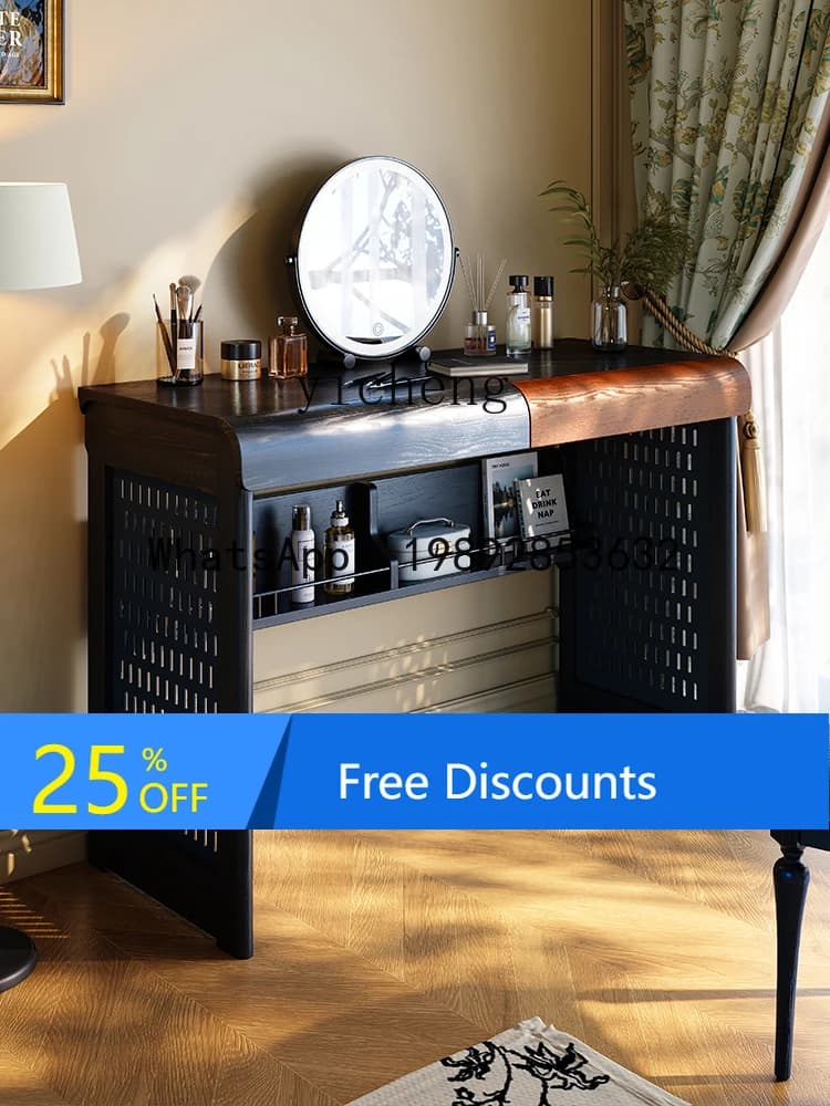 AA table retro dresser small apartment bedroom solid wood makeup table medieval dresser