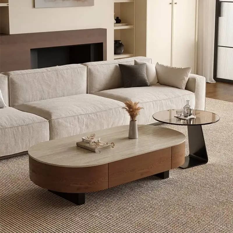 Oval Nordic Living Room Coffee Tables European Storage Narrow Living Room Coffee Table Modern Mesa De Centro Sala Furniture Home