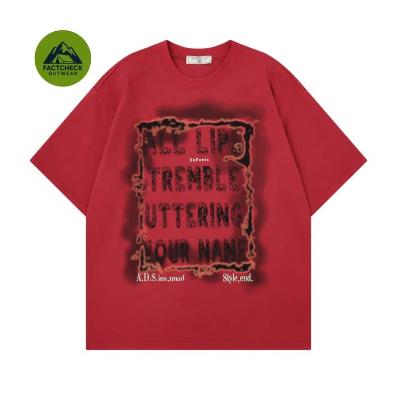 FACTCHECK High Quality EU US Size Letter print short sleeve shirtTShirt