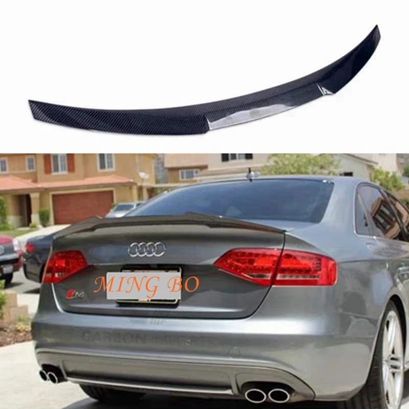 FRP glossy black Rear Spoiler Trunk Wing 2008-2011 For AUDI A4 B8 Sedan M4 Style Carbon fiber