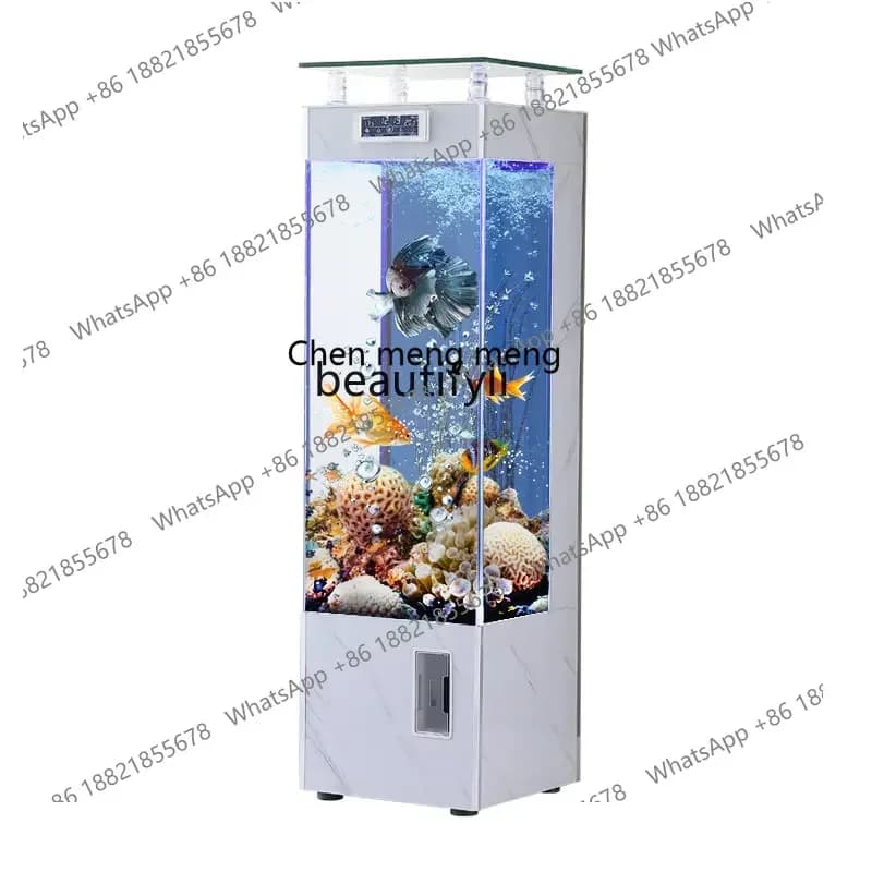cc182l Lazy Vertical Super White Glass Fish Globe Aquarium Living Room Small and Medium-Sized Home Floor Change Water