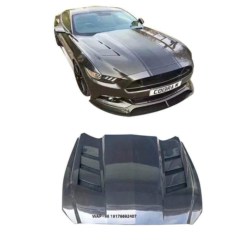High Quality AC Style Carbon Fiber Engine Hood for Mustang Carbon Fiber Bonnet 15-17