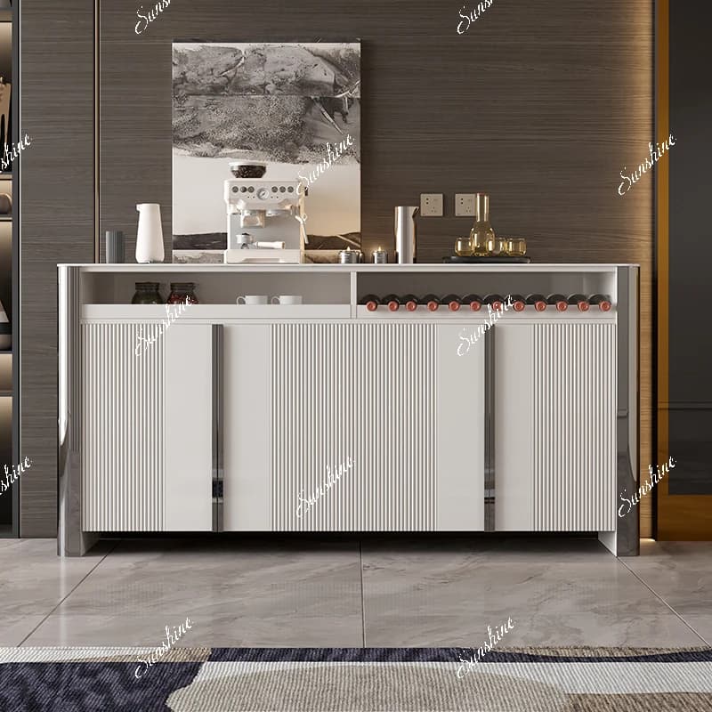 Italian light luxury dining side cabinet modern simple rock slab paint surface storage cabinet  FT