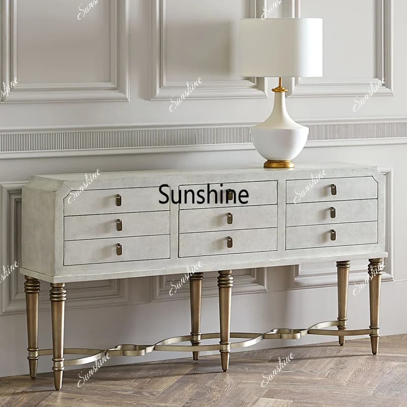 American rural light luxury metal chest villa living room foyer entrance, decoration