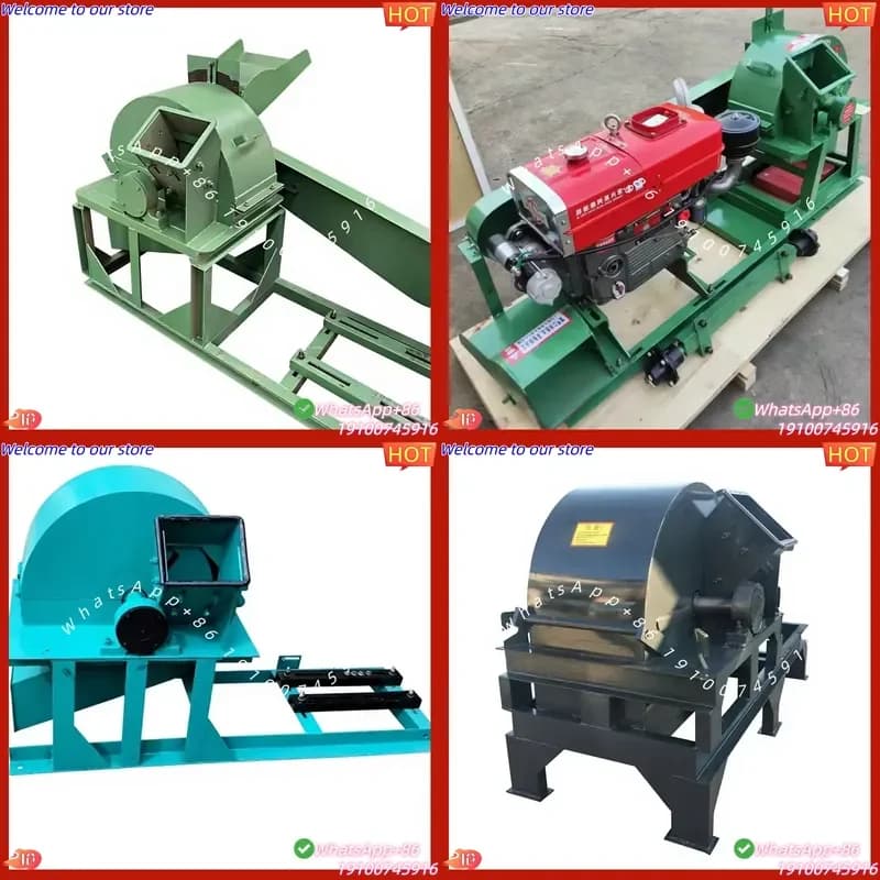 CE Certificate Mobile Wood Chipper Tree Branch Wood Crusher Coconut Husk Crusher