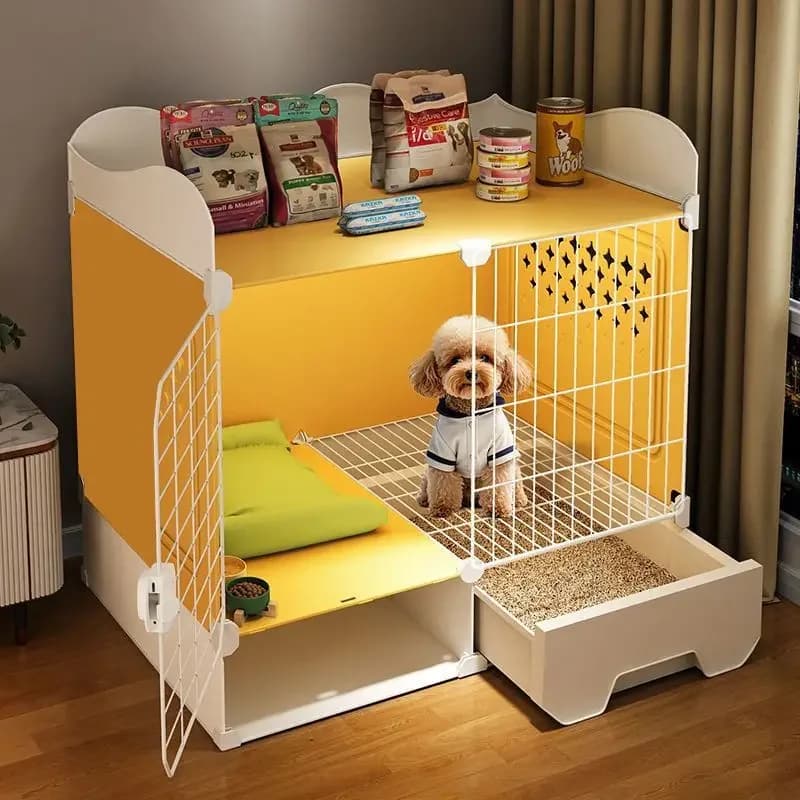 New type of dog cage, room, one living and one bathroom for small