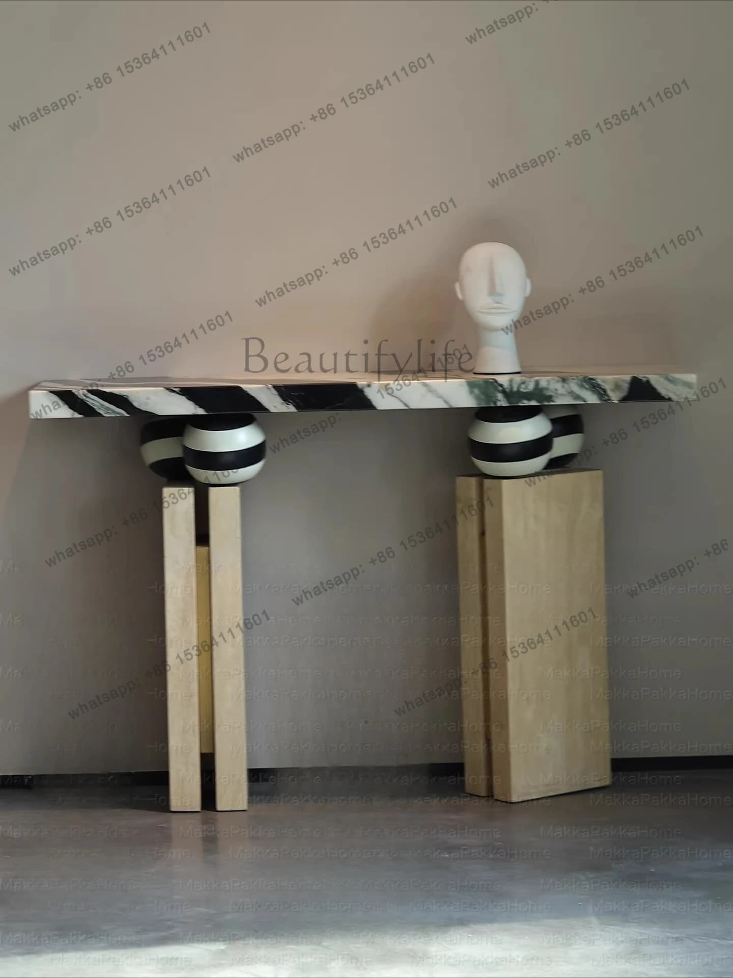 Italian minimalist marble entrance table Taichung ancient light luxury art decoration table entrance table