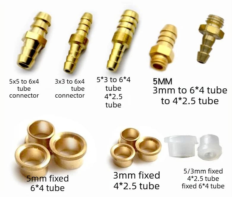 10Pcs Lab Copper Straight-through Two-way Three-way Water Pipe, Trachea Docking Conversion Head, Copper Nozzle AccessorieS s