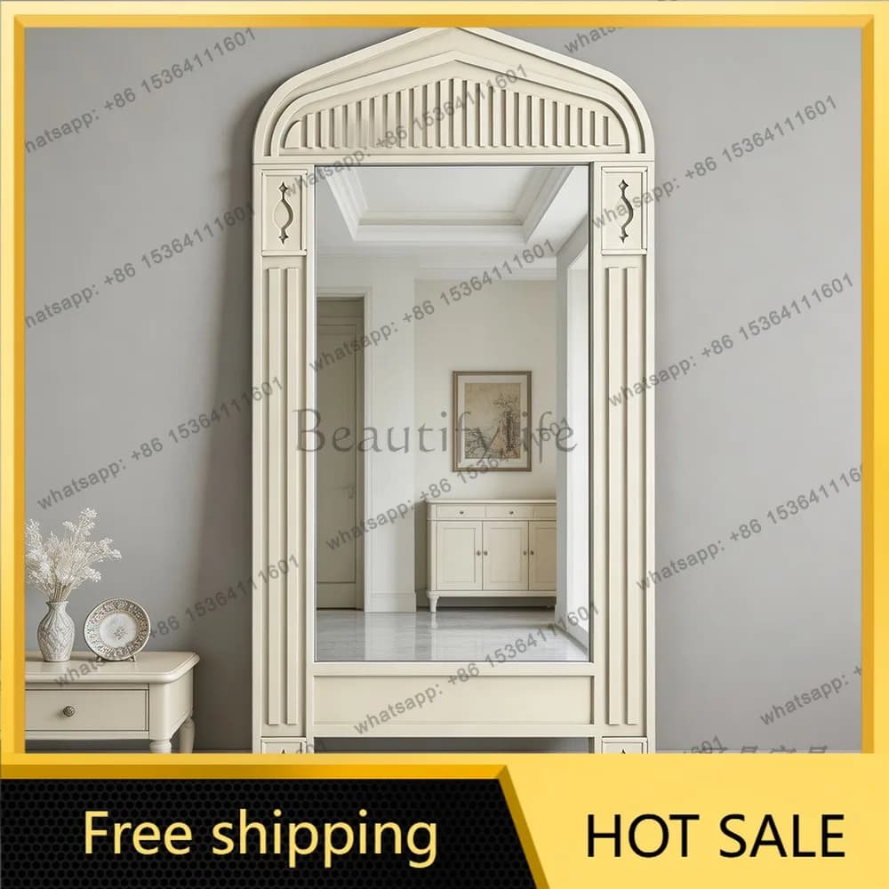 XX. American Light Luxury Style Entryway Fitting Mirror, Vintage Style Creative Full Full-Body Wardrobe Floor-Standing Mirror